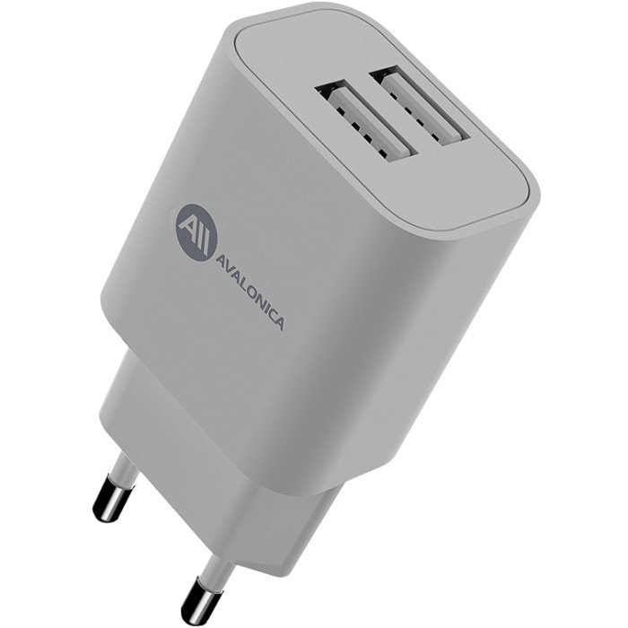 Сетевое ЗУ 2USB 2.1A AVA AVA-WCH-007, белое, 10,5Вт