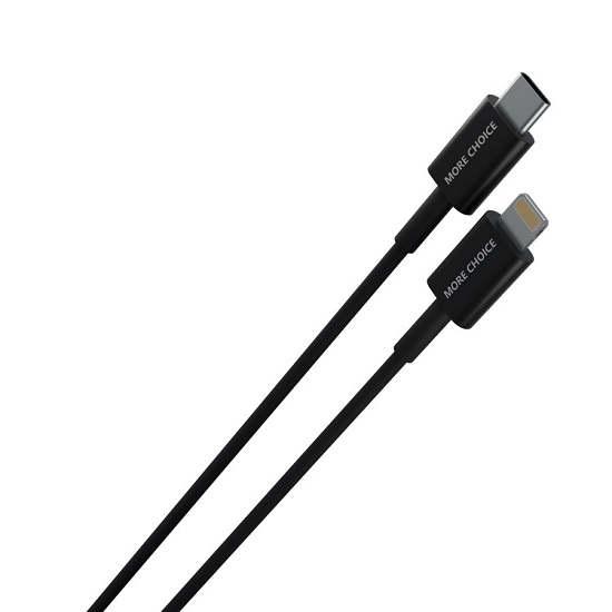 Кабель Lightning <--> Type-C  1.0м MORE CHOICE Black, PD30W