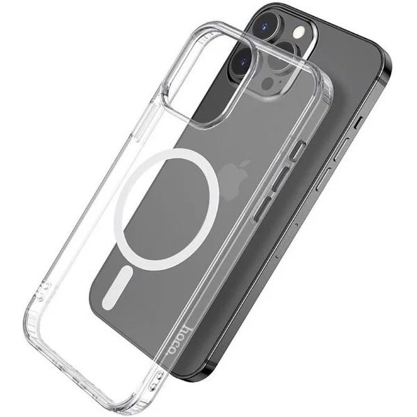 Задняя накладка HOCO Magsafe для iPhone 14 Pro Max, глянец, прозрачный (Magnetic series)