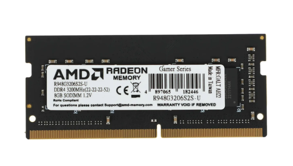 Оперативная память DDR4  8Gb AMD R948G3206S2S-UO DDR4 8GB 3200Mhz So-DIMM 1.2V  Bulk/Tray