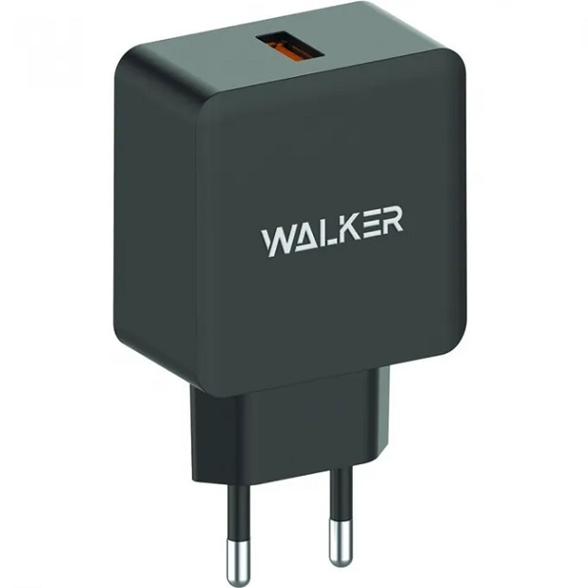 Сетевое ЗУ 1USB 2.4A WALKER WH-25 черное, Type-C