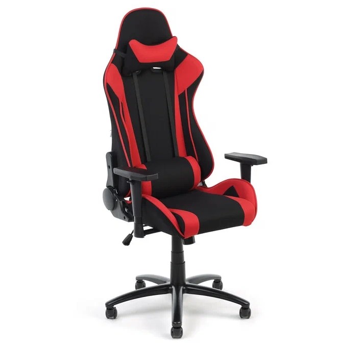 Кресло игровое Everprof Lotus S4 чёрно-красное (ткань, ролики, DMS (топган))