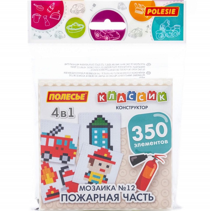 Конструктор ПОЛЕСЬЕ "Классик" "Мозаика №12 (пожарная часть)" 350 эл