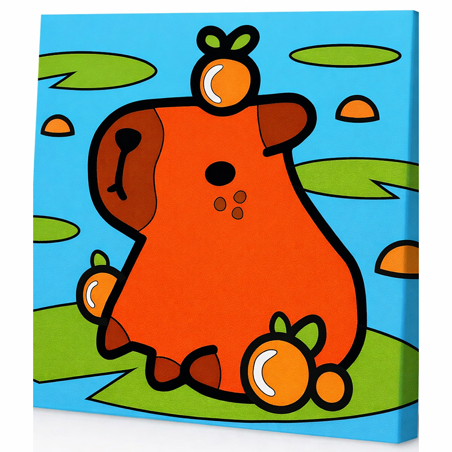 Картина по номерам "Капибара на кувшинке" 15х15см УТМ01452379