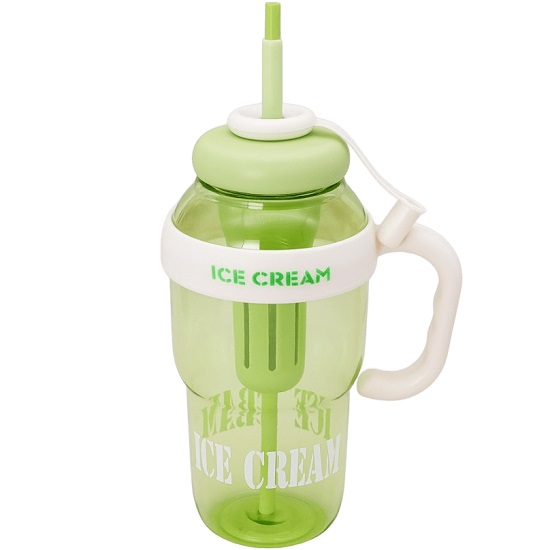 Бутылка с трубочкой "IIce cream" зелёная, 1400 мл
