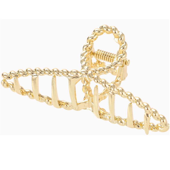 Крабик для волос «Валери», плетёная петелька, 7.5 см, золото 5423331