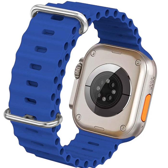 Силиконовый ремешок OCEAN BAND 42/44/45/49mm, № 24_синий