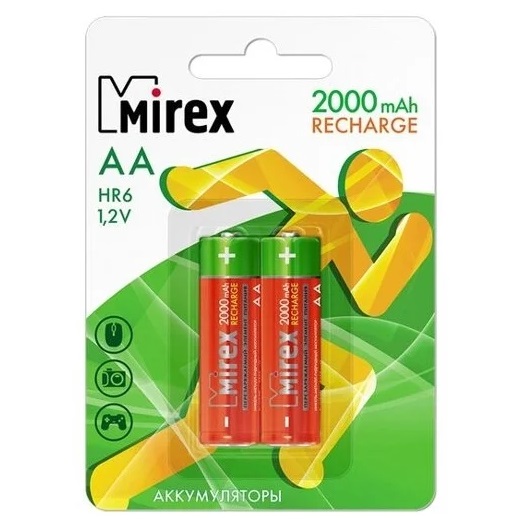 Аккумулятор MIREX R06 2000mAh BL-2 Recharge