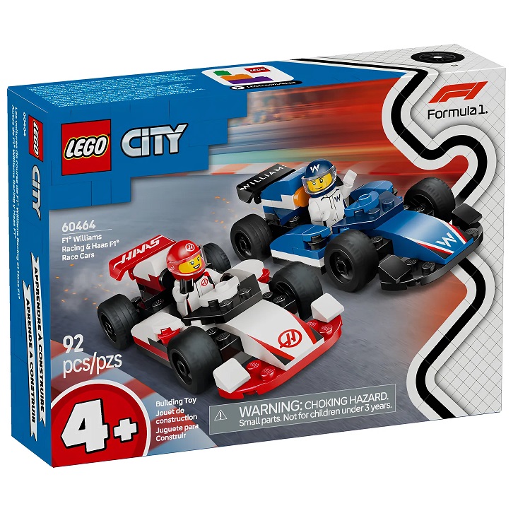 Конструктор LEGO CITY 60464 Болиды F1 Williams Racing и Haas F1