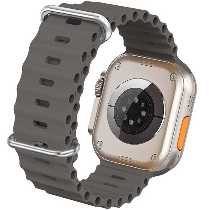 Силиконовый ремешок OCEAN BAND 42/44/45/49мм, №18, темно-серый. застежка-пряжка