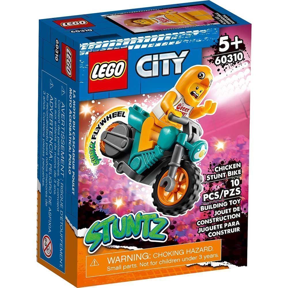 Конструктор LEGO City 60310 Трюковый мотоцикл с цыплёнком