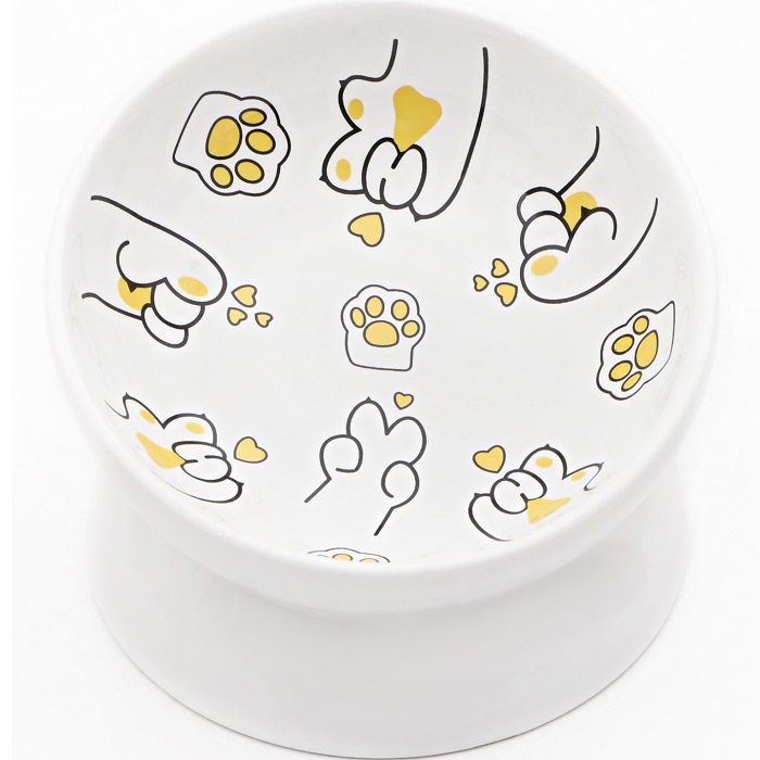Миска керамическая "Лапа Кота" 150 мл  13 x 9 cм, белая