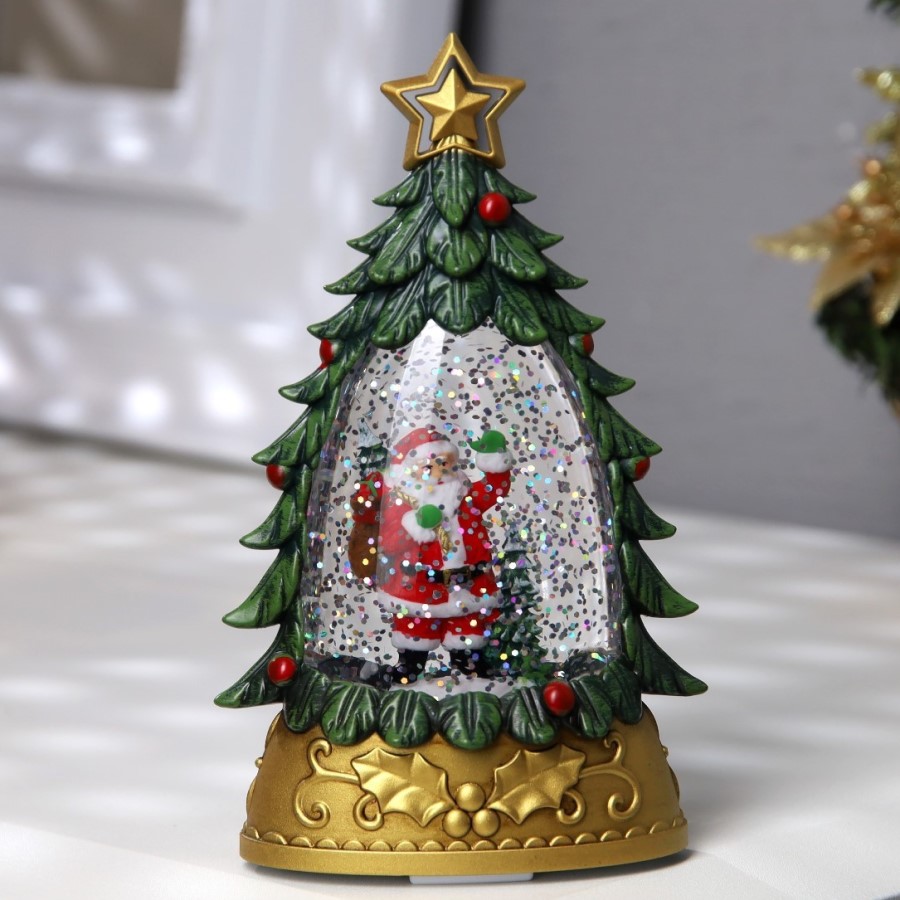 Светодиодная фигура «Дед Мороз с подарками» 9 × 15 × 4 см, пластик, батарейки АААх2 (не в комплекте), свечение тёплое белое