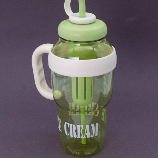 Бутылка с трубочкой "IIce cream" зелёная, 1400 мл