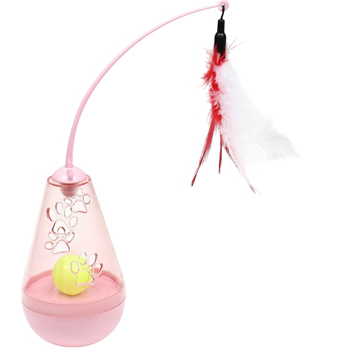 Игрушка-неваляшка "Мышь-фонтан" для кошек, с отверстиями для лакомства и бубенчиком 9675541