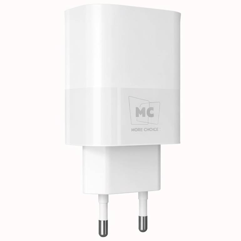 Сетевое ЗУ 1USB/1Type-C 3A MORE CHOICE NC81 White, PD20W