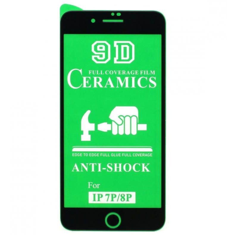 Противоударное стекло CERAMIC для iPhone 7/8 Plus глянцевое (тех. пак)