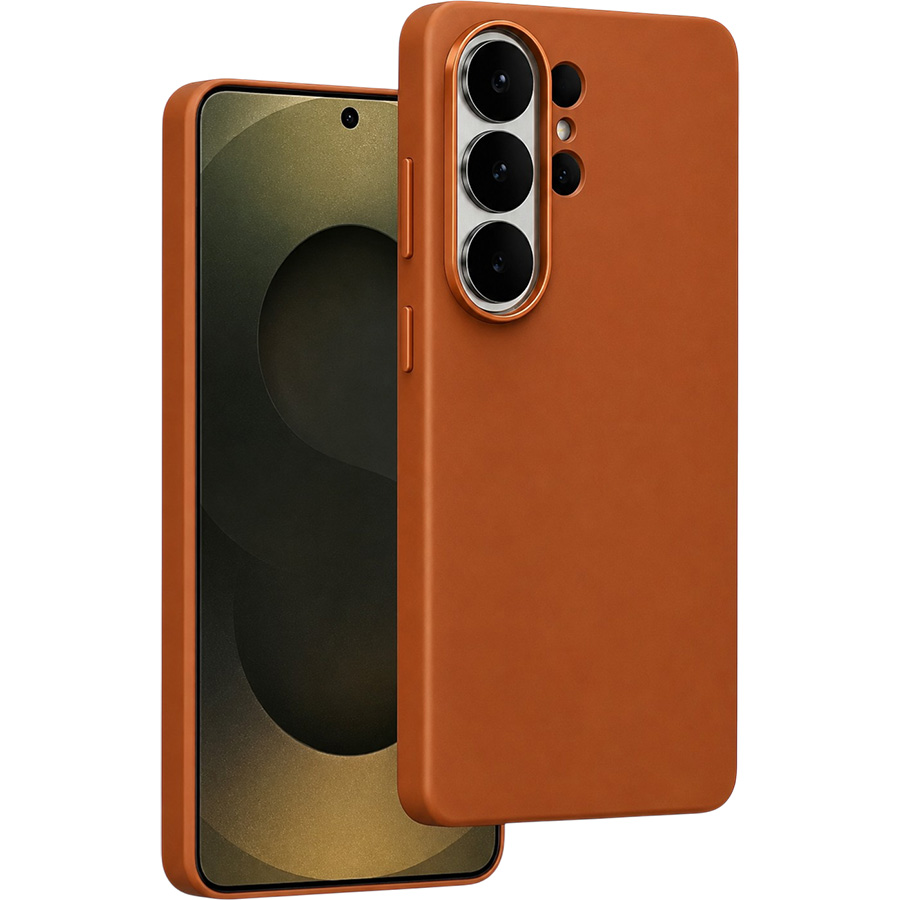 Задняя накладка KEEPHONE PEEKABOO MAGSAFE LEATHER CASE для Samsung Galaxy S26 ULTRA, ORANGE