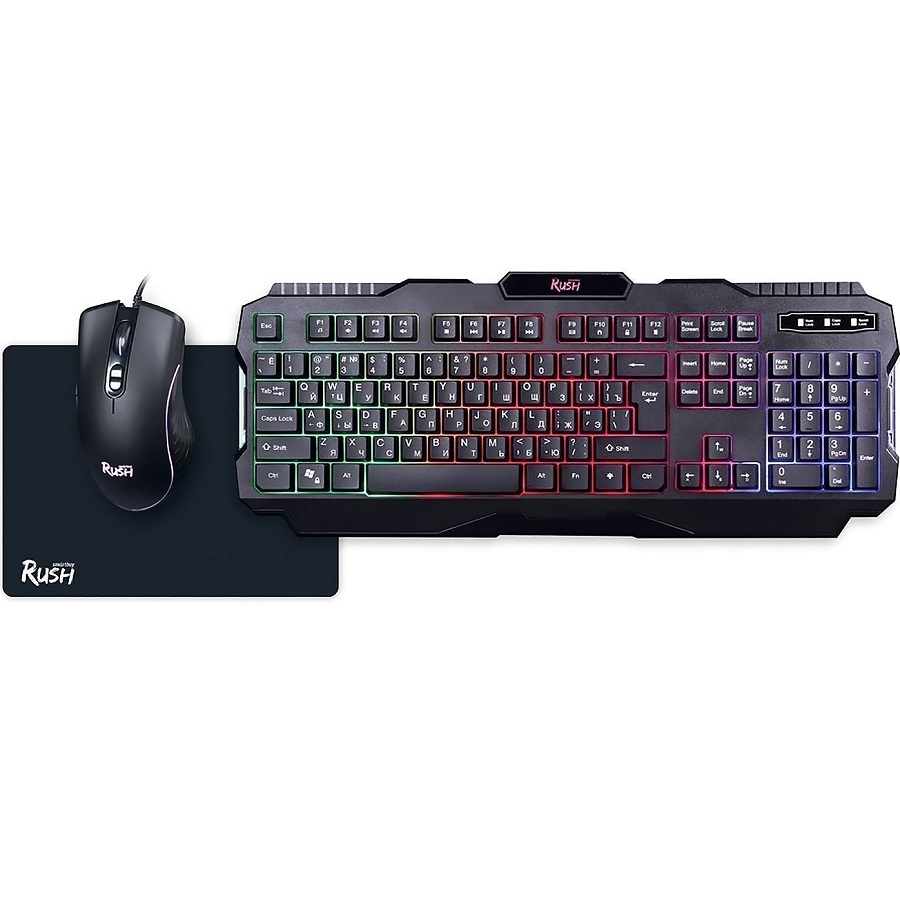Набор Smartbuy RUSH Shotgun черный, USB (клавиатура+мышь+коврик)