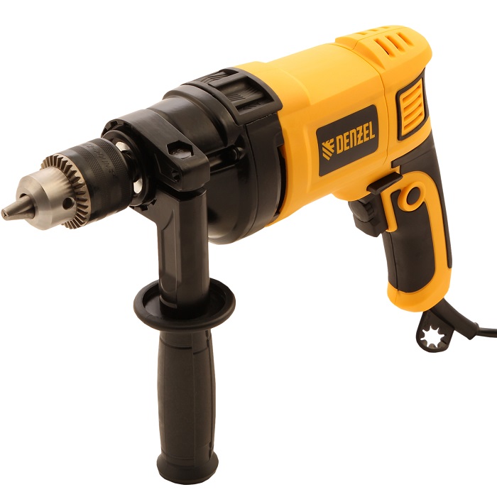 Дрель ударная DENZEL ID-850, 850 Вт, 0-3000 об/мин, 48000 уд/мин/