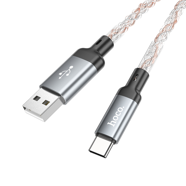 Кабель USB Type-C HOCO U112 Shine 1.0м, серый