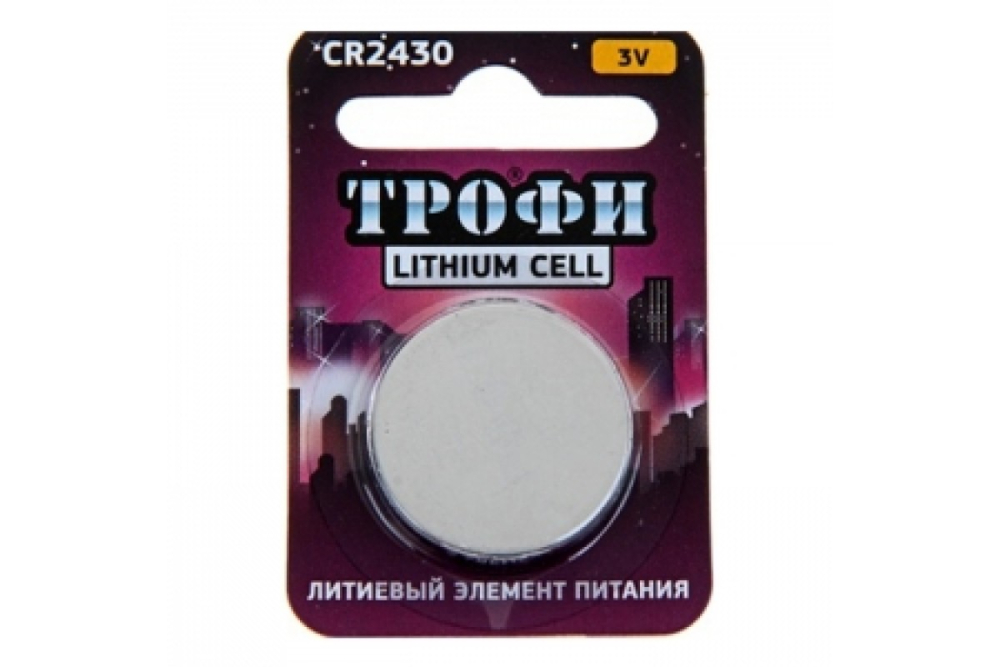 Элемент питания ТРОФИ CR2430 BL-1 (10/240/30240)