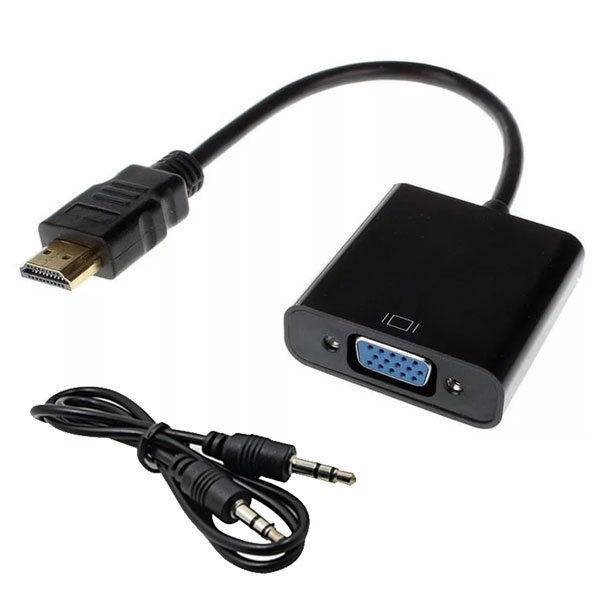 Переходник HDMI <--< VGA с audio (техпак) чёрный