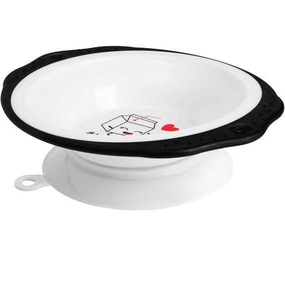 Тарелка M&B «Люблю есть», на присоске 250мл, в наборе вилка, ложка