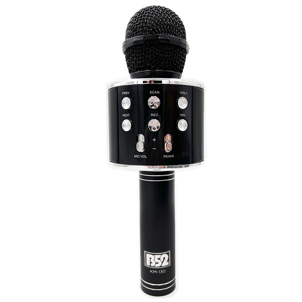 Микрофон Караоке B52 KM-130B, 3Вт, АКБ 800мА/ч, BT (до10м), USB, черный
