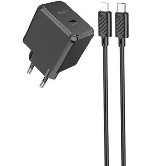 Сетевое ЗУ 1Type-C HOCO CS13A Ocean, черный, Lightning, PD20Вт, QC3.0