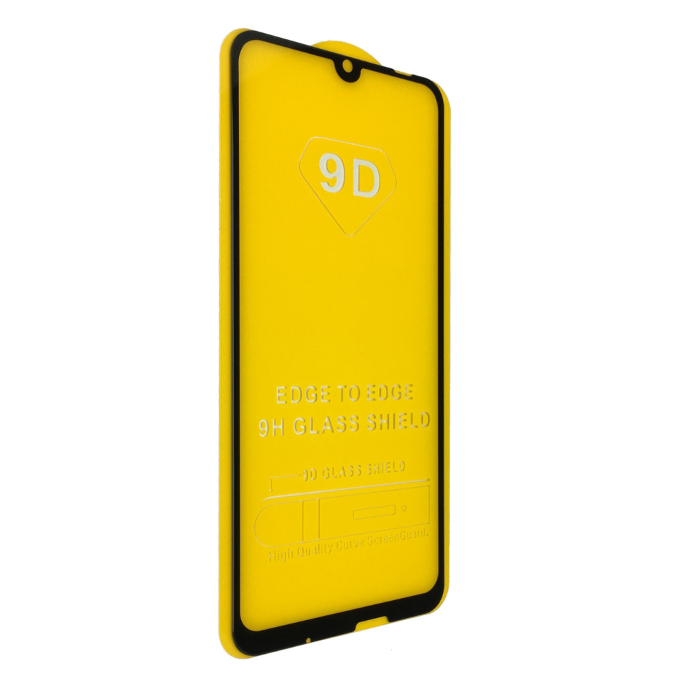 Противоударное стекло 9D NONAME для Huawei 9E / Y6 (2019) черное, полный клей