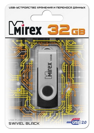 USB 32Gb Mirex Swivel Black (ecopack)