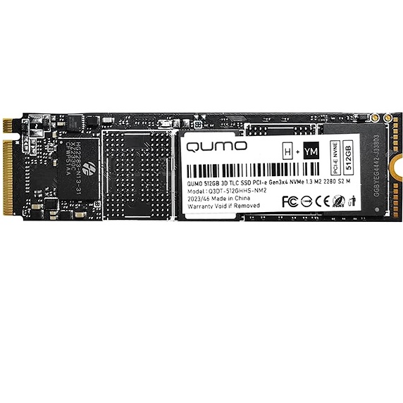 Накопитель SSD M.2 512Gb QUMO Novation, PCIe 3.0 x4, 2280, NVMe, R/W 3100/2000  OEM (Q3DT-512GHHS-NM2)