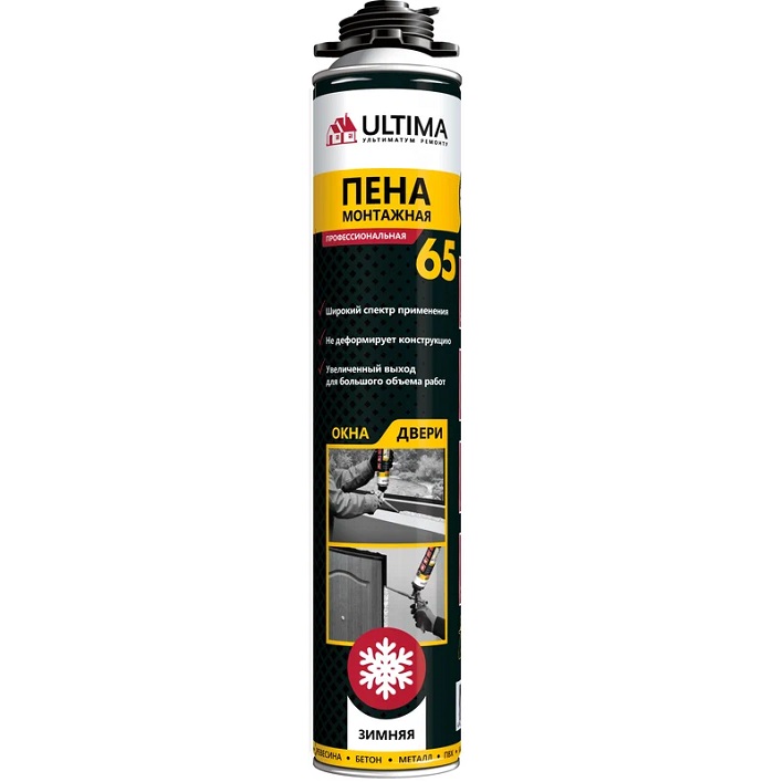 Пена монтажная ULTIMA PRO 65, проф.ЗИМА 820мл