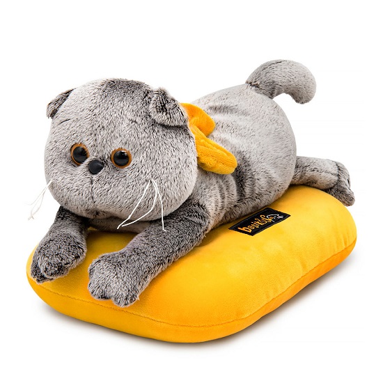 Мягкая игрушка Кот Басик на подушке , 19 см (Kl19-001)