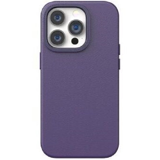 Задняя накладка PULOKA для iPhone 14 Pro Classic 301 экокожа (Purple)