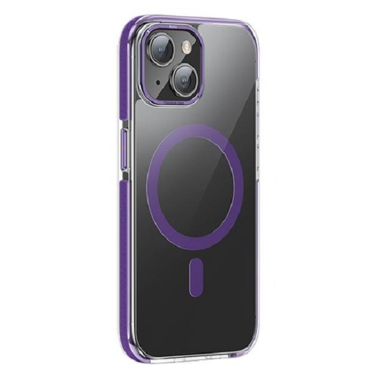 Задняя накладка HOCO AS5 Anti-fall Flexible Airbag Magnetic Case для iPhone 15 Pro Max Прозрачно-фиолетовый