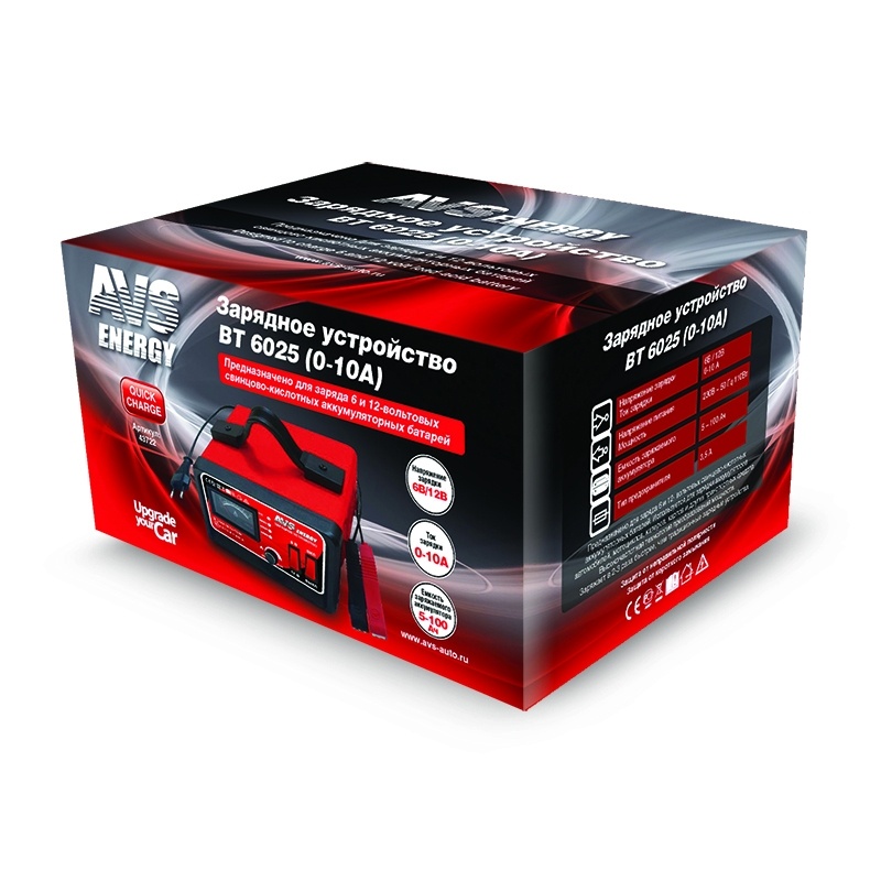 Автомобильные ЗУ AVS BT-6025 (10A) 6/12V