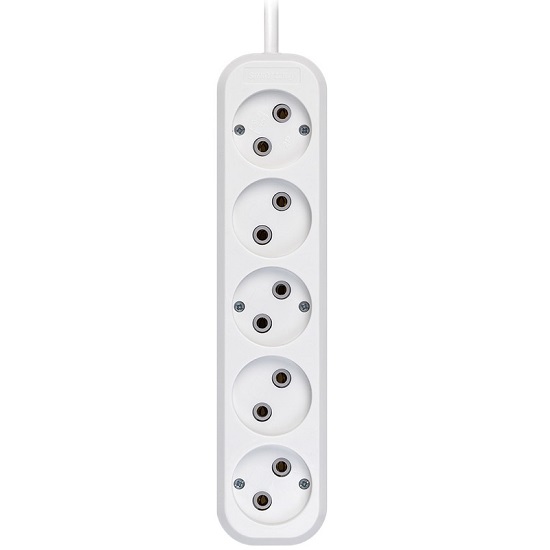 Сетевой удлинитель  3.0м SMARTBUY SBE-10-5-03-N, 5 розеток, 10А/2,2кВт без заземления ПВС 2х1,0
