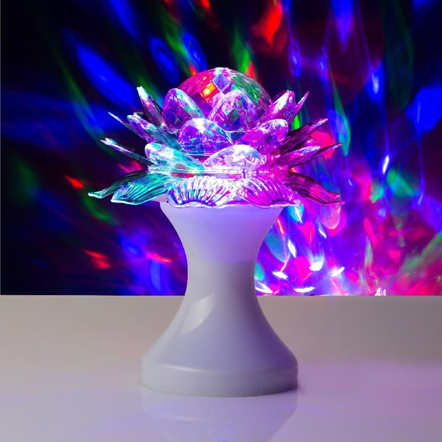 Световой прибор «Цветок» 12.5 см, свечение RGB, 220 В, белый 1077511