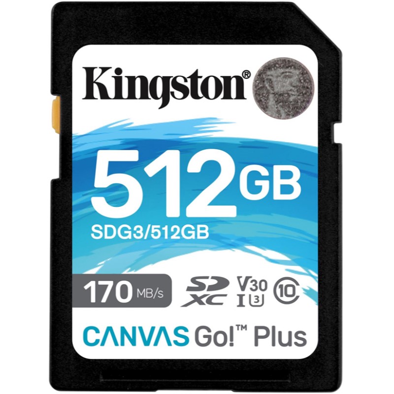 SD 512Gb Kingston Class 10 UHS-I U3 V30 Canvas Go Plus (170/90 Mb/s)