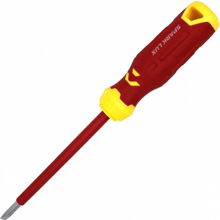 Отвертка диэлектрическая SPARK LUX, шлицевая, 230mm, прорезинен. рукоятка, W-6