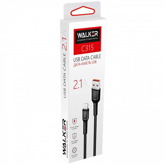 Кабель USB Type-C 1.0м WALKER C315 черный