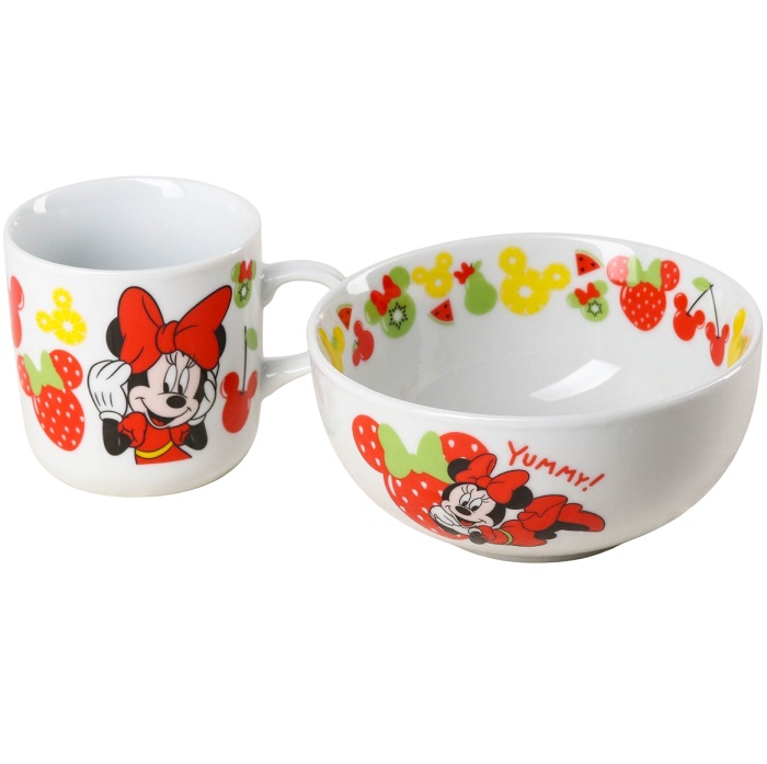 Набор посуды керамической: 2 предмета: тарелка, кружка, Минни Маус