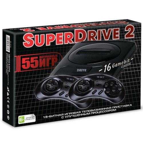 Приставка 16-bit Super Drive 2 Classic (55 встр. игр) Black