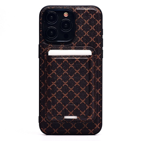 Задняя накладка SM022 SafeMag для iPhone 15 Pro Max (coffee) c картхолдером