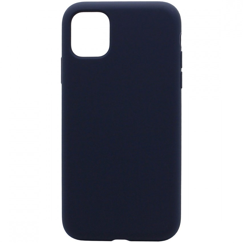 Силиконовый чехол SILICONE CASE для iPhone 11 полная защита (темно-синяя) (не оригинал)
