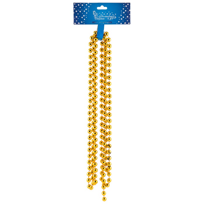 Бусы Волшебная страна Классик длина 2,7м, диаметр бусинки 10мм, цвет золото 104068