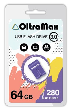 USB 64Gb OltraMax 280 синий/фиолетовый, USB 3.0