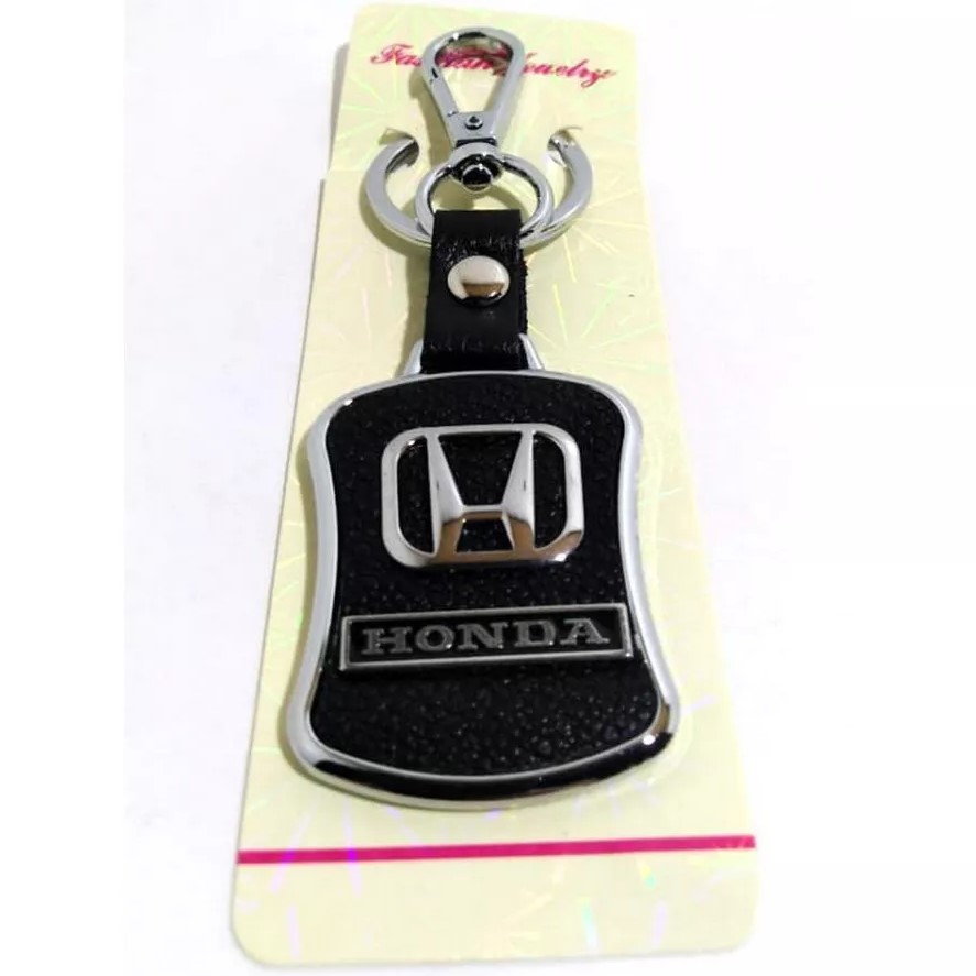 Брелок с карабином HONDA хром-металл на коже